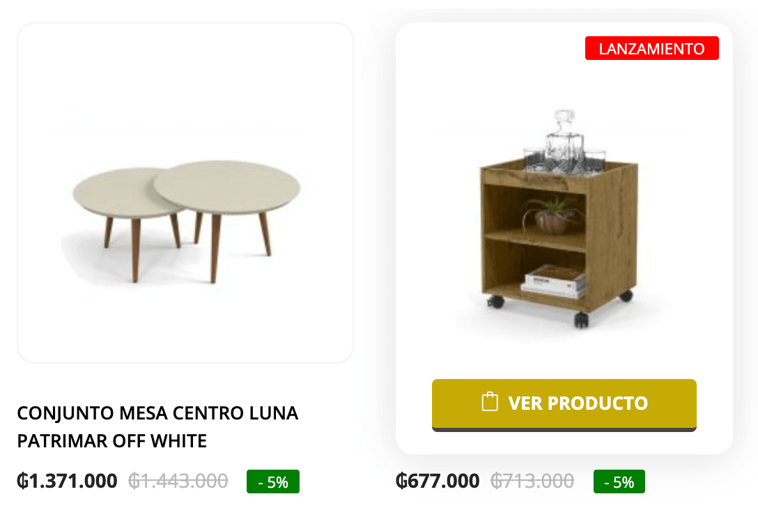 Selección de productos en la tienda Abba