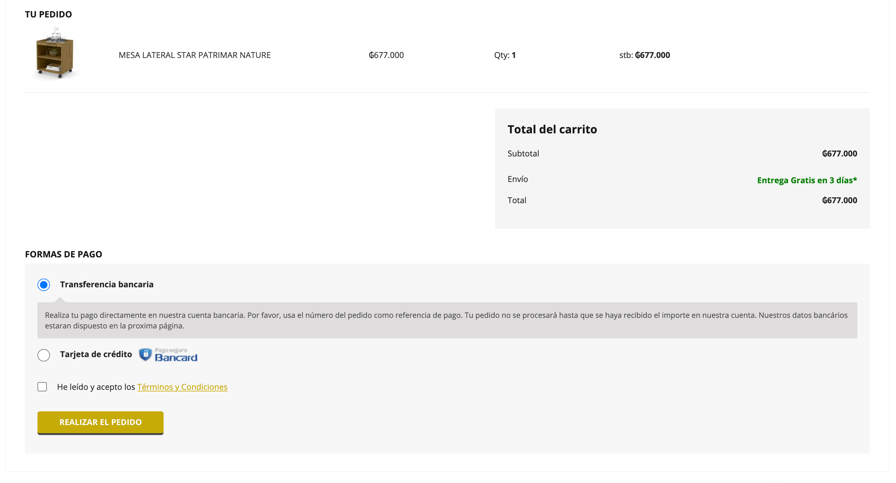 Medios de pago del checkout Abba